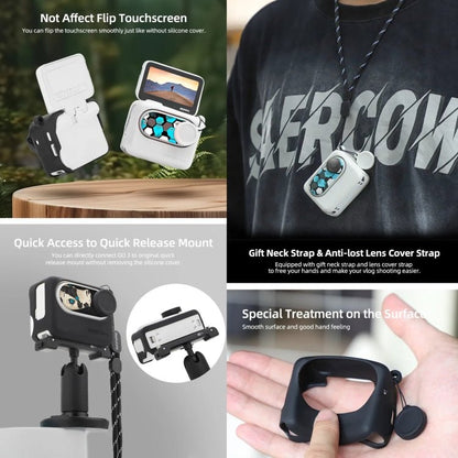 Sunnylife Silicone Case Stickers Skin Wrap Lens Cover with Neck Strap, For Insta360 GO 3 - ORIWHIZDJI & Insta360 AccessoriesInsta360 GO SeriesProtection & Cases