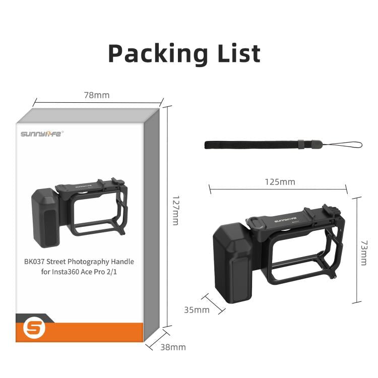 Sunnylife Street Photography Handle Ergonomic Hand Grip Quick Release Shutter Handle for Insta360 Ace Pro 2 / 1, For Insta360 Ace Pro 2 / 1 - ORIWHIZDJI & Insta360 AccessoriesInsta360 Ace SeriesSticks & Grips