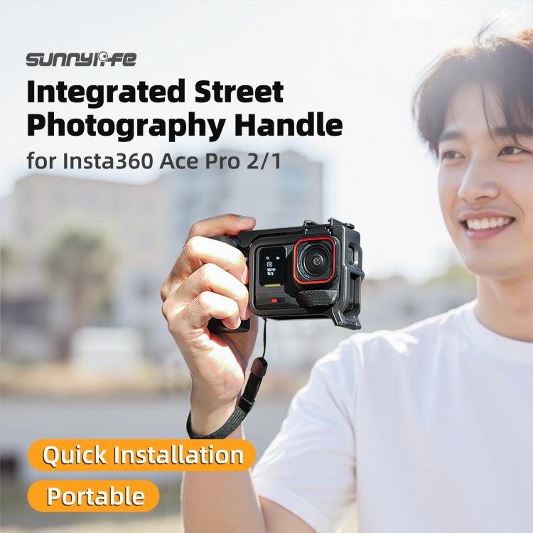 Sunnylife Street Photography Handle Ergonomic Hand Grip Quick Release Shutter Handle for Insta360 Ace Pro 2 / 1, For Insta360 Ace Pro 2 / 1 - ORIWHIZDJI & Insta360 AccessoriesInsta360 Ace SeriesSticks & Grips