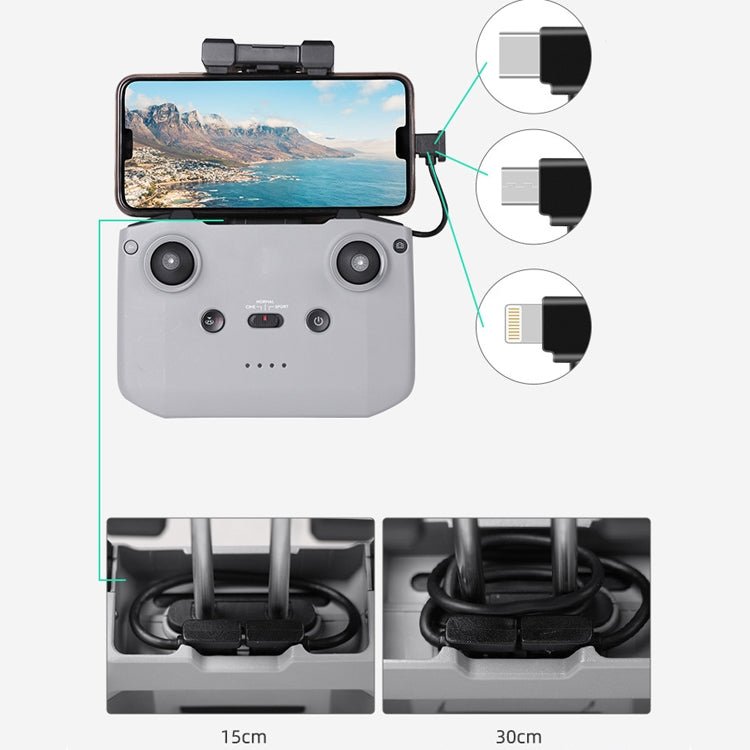 Sunnylife TY - X9304 Suitable For DJI Mavic Air 2S / DJI FPV Flight Glasses V2 / Mavic Mini2 / Osmo Pocket 2 Mobile Phone Tablet Cable, 15cm Type - C to 8 Pin Cable, 15cm Type - C to Micro USB Cable, 15cm Type - C to Type - C Cable, 30cm Type - C to 8 Pin Cable  ... - ORIWHIZDJI & Insta360 AccessoriesDJI FPV SeriesOther Accessories