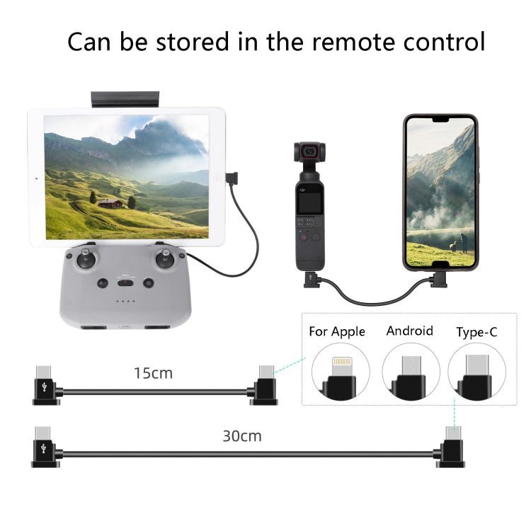Sunnylife TY - X9304 Suitable For DJI Mavic Air 2S / DJI FPV Flight Glasses V2 / Mavic Mini2 / Osmo Pocket 2 Mobile Phone Tablet Cable, 15cm Type - C to 8 Pin Cable, 15cm Type - C to Micro USB Cable, 15cm Type - C to Type - C Cable, 30cm Type - C to 8 Pin Cable  ... - ORIWHIZDJI & Insta360 AccessoriesDJI FPV SeriesOther Accessories