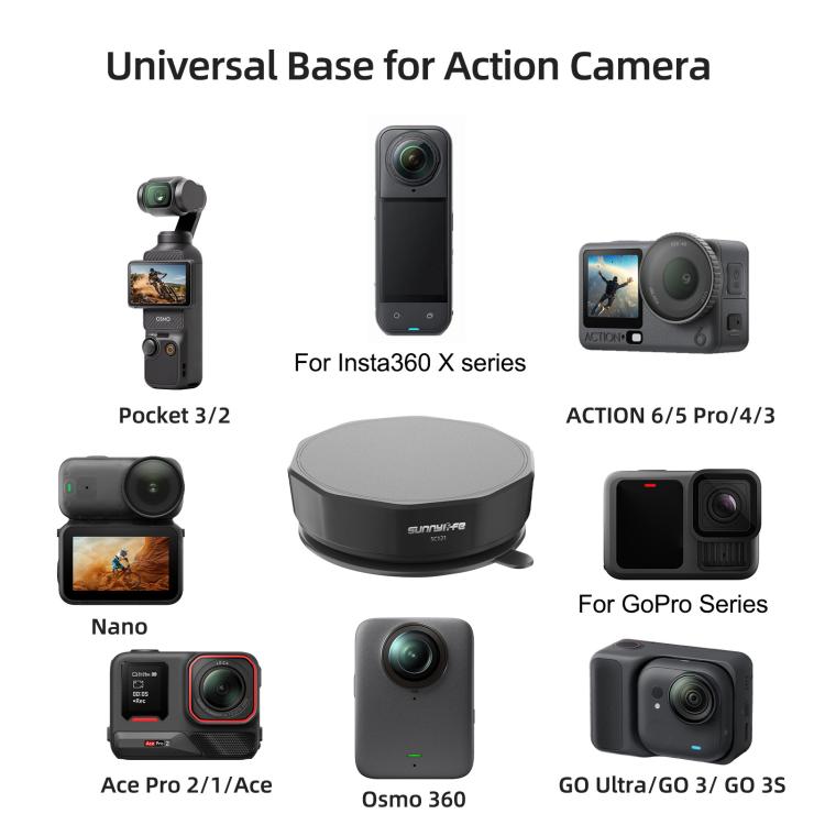 Sunnylife Universal Suction Cup Adapter Base Strong Suction Sucker for Action Camera - ORIWHIZDJI & Insta360 AccessoriesSuction Cup MountSunnylife