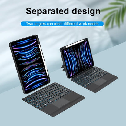 T11 - AS For iPad Air 11 2025 / Air 5 / 4 10.9 / Pro 11 2022&2021&2020&2018 Touch Backlight Split Type Bluetooth Keyboard Leather Case, T11 - AS - ORIWHIZApple AccessoriesiPad KeyboardiPad Keyboard Universal