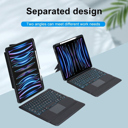 T129 - AS For iPad Air 13 2025 / Pro 12.9 2022 / 2021 / 2020 / 2018 Touch Backlight Split Type Bluetooth Keyboard Leather Case, T129 - AS - ORIWHIZApple AccessoriesiPad KeyboardiPad Keyboard For iPad Pro