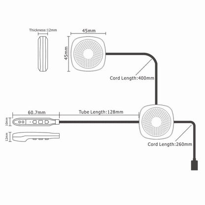 T2 Bluetooth V5.0 Helmet Headset 5V for Motorcycle Driving with Anti - interference Microphone - ORIWHIZConsumer ElectronicsMotorcycle Walkie TalkieWalkie Talkie