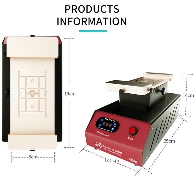 TBK - 988Z 7 inch Mobile Phone LCD Separation Built - in Pump Vacuum Manual Separator, TBK - 988Z - ORIWHIZ