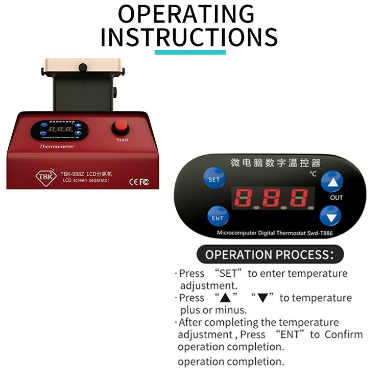 TBK - 988Z 7 inch Mobile Phone LCD Separation Built - in Pump Vacuum Manual Separator, TBK - 988Z - ORIWHIZ