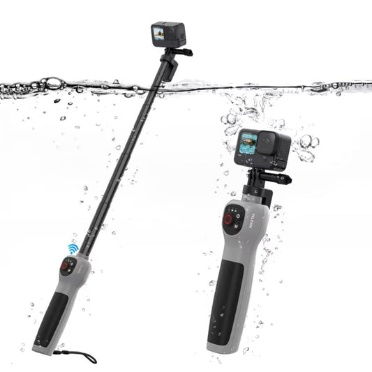 TELESIN Palo selfie subacuático de 0.85 m con control remoto inalámbrico para GoPro HERO12 Black / HERO11 Black / HERO10 Black / HERO9 Black / HERO8 Black, palo selfie - Accesorios ORIWHIZDJI e Insta360, estabilizador de empuñadura TELESIN