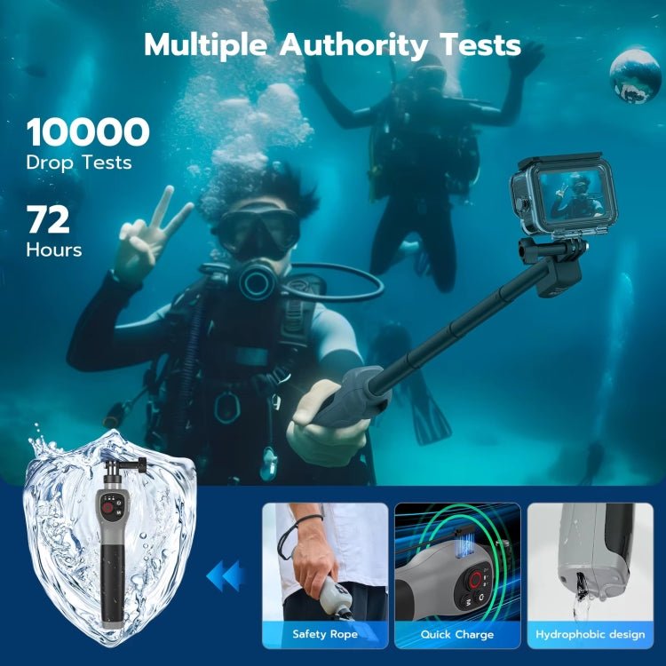 TELESIN 0.85m Underwater Selfie Stick Wireless Remote Control For GoPro HERO12 Black / HERO11 Black / HERO10 Black / HERO9 Black / HERO8 Black, Selfie Stick - ORIWHIZDJI & Insta360 AccessoriesStabilizer GripTELESIN