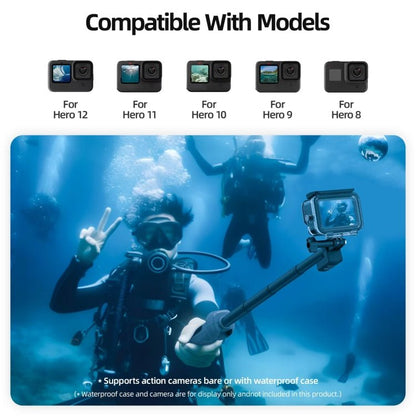 TELESIN 0.85m Underwater Selfie Stick Wireless Remote Control For GoPro HERO12 Black / HERO11 Black / HERO10 Black / HERO9 Black / HERO8 Black, Selfie Stick - ORIWHIZDJI & Insta360 AccessoriesStabilizer GripTELESIN