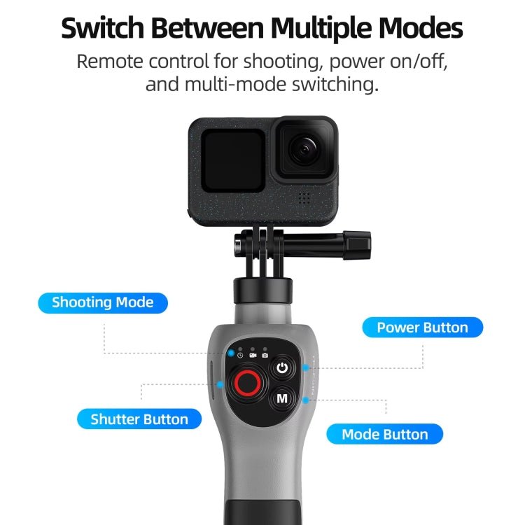 TELESIN 0.85m Underwater Selfie Stick Wireless Remote Control For GoPro HERO12 Black / HERO11 Black / HERO10 Black / HERO9 Black / HERO8 Black, Selfie Stick - ORIWHIZDJI & Insta360 AccessoriesStabilizer GripTELESIN