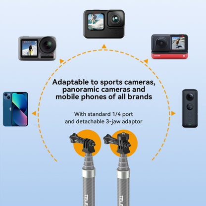 TELESIN 1.2m Carbon Fiber Monopod Selfie Stick With 1/4 Screw For Action Cameras, 1.2m - ORIWHIZDJI & Insta360 AccessoriesExtendable PoleTELESIN