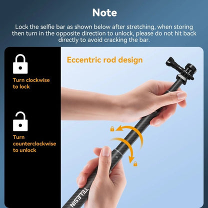 TELESIN 1.2m Carbon Fiber Monopod Selfie Stick With 1/4 Screw For Action Cameras, 1.2m - ORIWHIZDJI & Insta360 AccessoriesExtendable PoleTELESIN