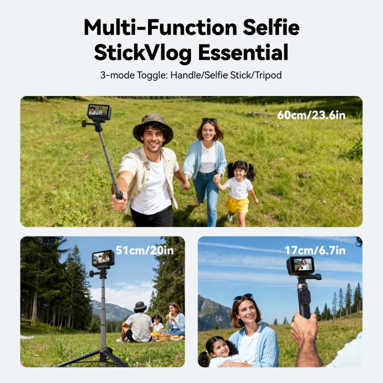 TELESIN Bluetooth Remote Control Selfie Stick Tripod For Action Cameras And Smartphones - ORIWHIZDJI & Insta360 AccessoriesExtendable PoleTELESIN