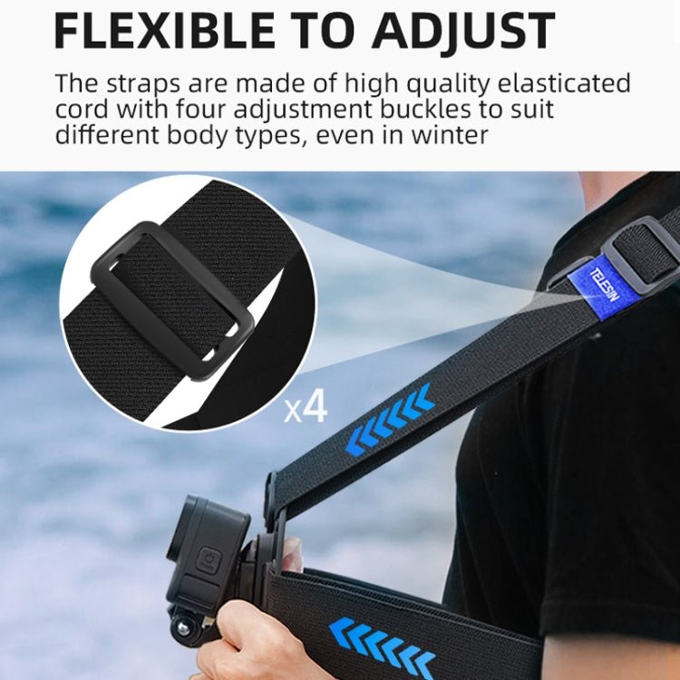 TELESIN Chest Strap Mount Waistcoat Belt Mount For Action Camera, GP - UCS - 001 - ORIWHIZChest BeltDJI & Insta360 AccessoriesTELESIN