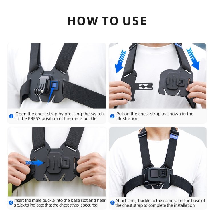 TELESIN Chest Strap Mount Waistcoat Belt Mount For Action Camera, GP - UCS - 001 - ORIWHIZChest BeltDJI & Insta360 AccessoriesTELESIN