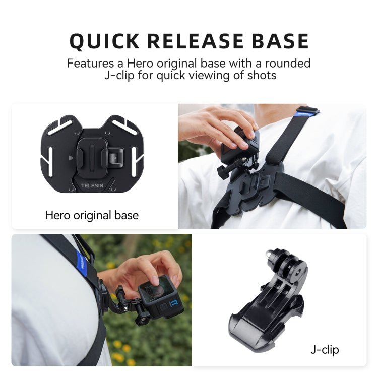 TELESIN Chest Strap Mount Waistcoat Belt Mount For Action Camera, GP - UCS - 001 - ORIWHIZChest BeltDJI & Insta360 AccessoriesTELESIN