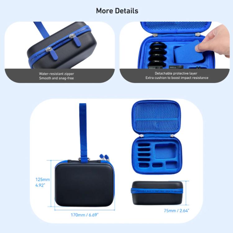 TELESIN DisAdv Medium Hard Shell Carrying Case Storage Bag for DJI Osmo Action 6 / 5 Pro / 4 / 3 - ORIWHIZCase & BagsDJI & Insta360 AccessoriesOsmo Action Series