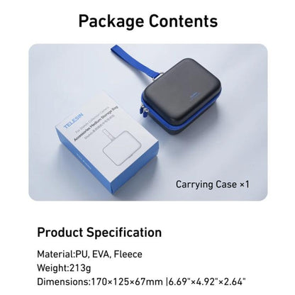 TELESIN DisAdv Medium Hard Shell Carrying Case Storage Bag for DJI Osmo Action 6 / 5 Pro / 4 / 3 - ORIWHIZCase & BagsDJI & Insta360 AccessoriesOsmo Action Series