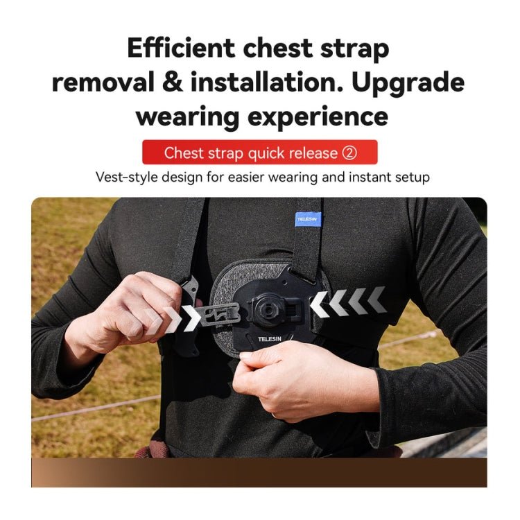 TELESIN S2 - CGP - 01 Quick - Release Vest Chest Strap Sports Camera Accessories, S2 - CGP - 01 - ORIWHIZChest BeltDJI & Insta360 AccessoriesTELESIN
