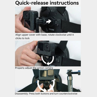 TELESIN S2 - CGP - 01 Quick - Release Vest Chest Strap Sports Camera Accessories, S2 - CGP - 01 - ORIWHIZChest BeltDJI & Insta360 AccessoriesTELESIN
