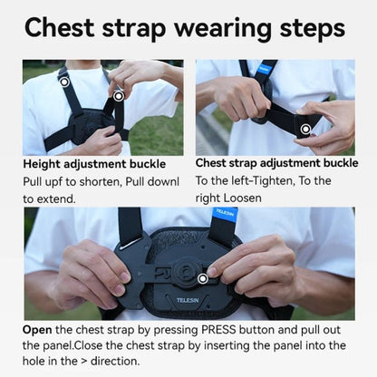 TELESIN S2 - CGP - 01 Quick - Release Vest Chest Strap Sports Camera Accessories, S2 - CGP - 01 - ORIWHIZChest BeltDJI & Insta360 AccessoriesTELESIN