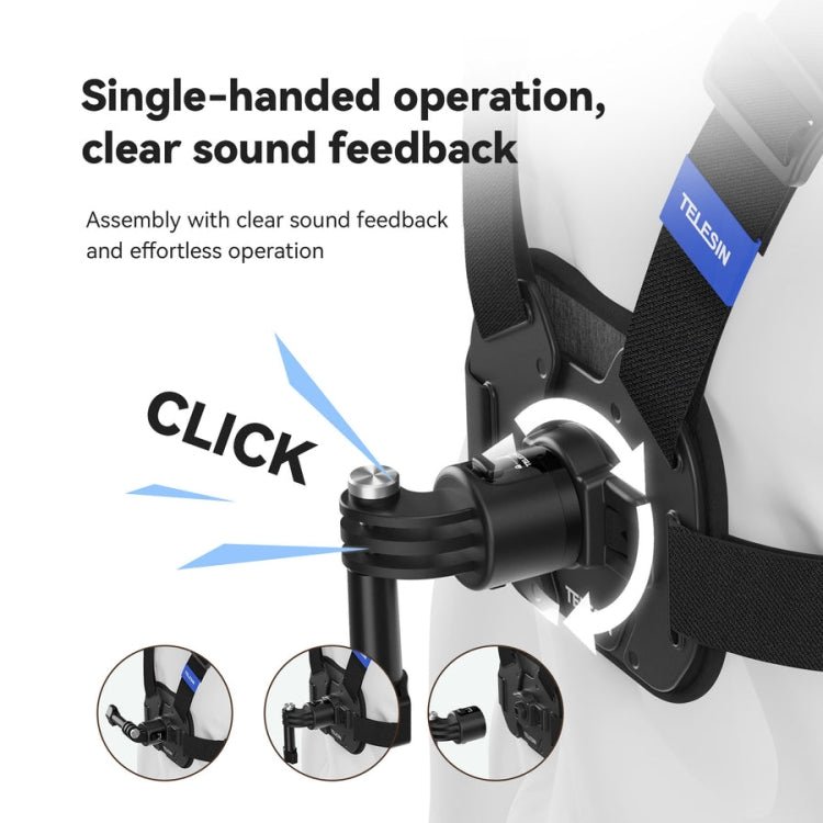 TELESIN S2 - CGP - 01 Quick - Release Vest Chest Strap Sports Camera Accessories, S2 - CGP - 01 - ORIWHIZChest BeltDJI & Insta360 AccessoriesTELESIN
