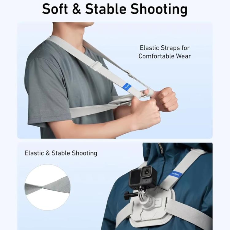 TELESIN S2 - CGP - 01GY Universal Action Camera Chest Belt Bracket Quick Release Chest Strap Mount, S2 - CGP - 01GY - ORIWHIZChest BeltDJI & Insta360 AccessoriesTELESIN