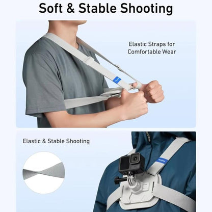 TELESIN S2 - CGP - 01GY Universal Action Camera Chest Belt Bracket Quick Release Chest Strap Mount, S2 - CGP - 01GY - ORIWHIZChest BeltDJI & Insta360 AccessoriesTELESIN