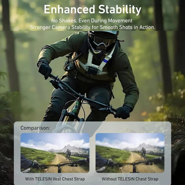 TELESIN S2 - CGP - 01GY Universal Action Camera Chest Belt Bracket Quick Release Chest Strap Mount, S2 - CGP - 01GY - ORIWHIZChest BeltDJI & Insta360 AccessoriesTELESIN