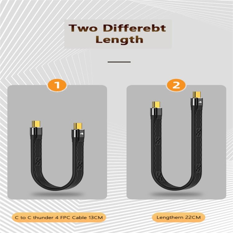 Thunderbolt 4 USB - C / Type - C Male to Male PD 100W Charge FPC Data Cable, 13cm, 22cm - ORIWHIZ