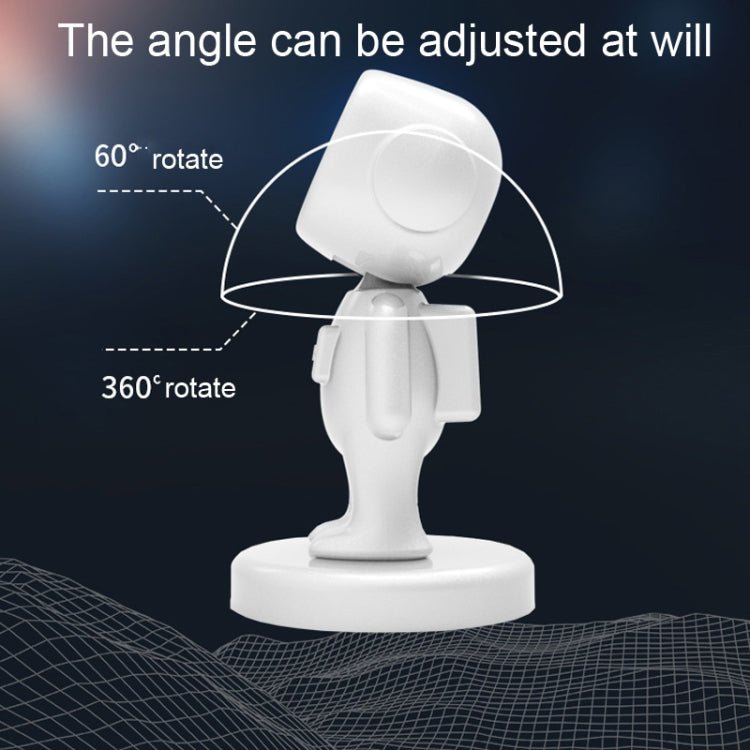 TOPFREE Astronaut Car Bracket Magnetic Adhesive Paste Navigation Car Phone Bracket, White, Black - ORIWHIZ