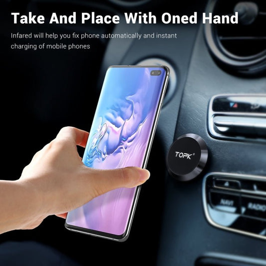 TOPK D21 Car Mobile Phone Holder Magnetic Universal In - car Phone Holder Stand, D21 - ORIWHIZ