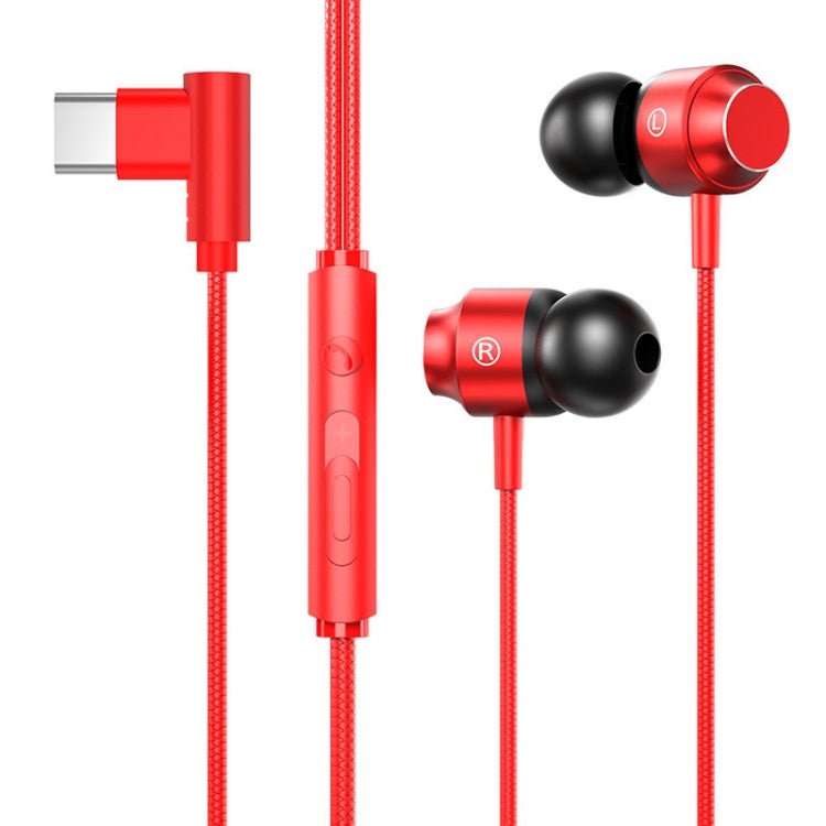TS902 Metal In - Ear USB - C / Type - C Game Earphone, Cable Length: 1.2m, Red, Green, Black, Silver Gray - ORIWHIZ
