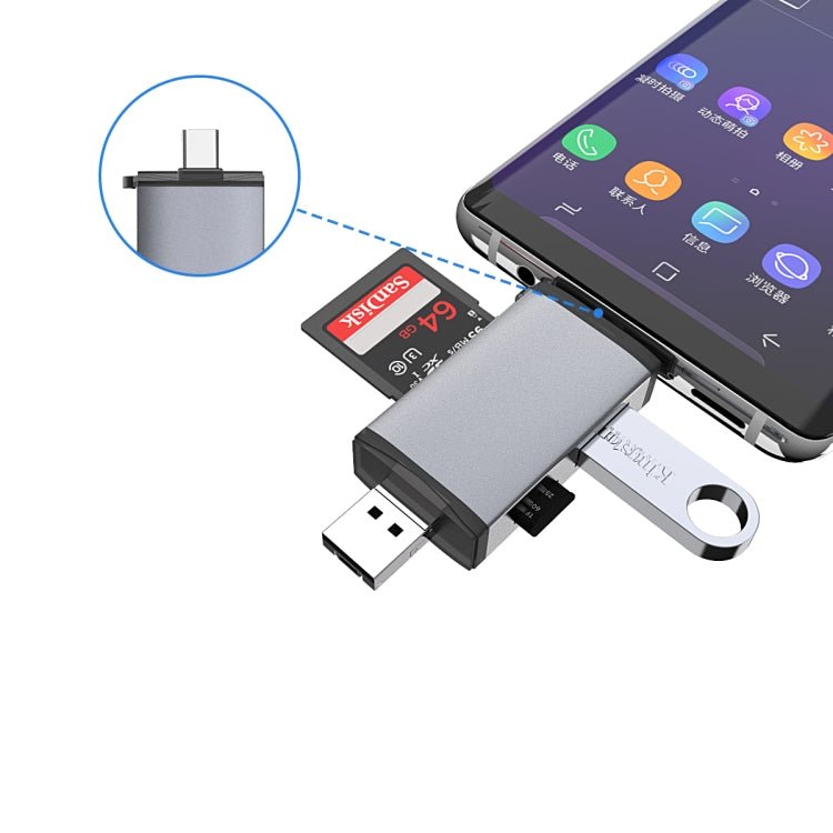 Typce - C+USB+Micro USB OTG Card Reader - ORIWHIZ
