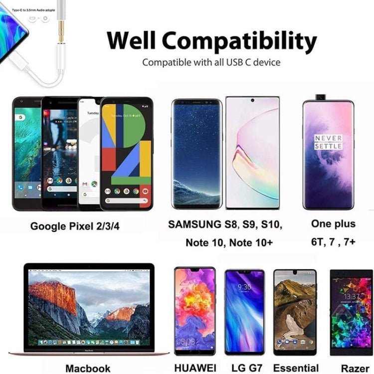Type C to 3.5mm Female Headphone Jack Adapter for Samsung Galaxy S22 S22+ S21 S21+ S20 S20+ Ultra Note 20 Note 10 Plus S10 Plus S10e S9+ S8 Plus, DS - NO10T35 - ORIWHIZ