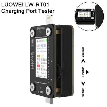 Type - C To 8 Pin Detachable Cell Phone Rear Plug Auto Tester, LUOWEI RT01 - ORIWHIZ