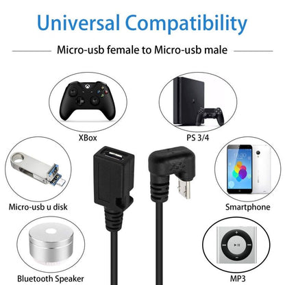 U - shaped Micro USB Male to Female Extension Cable, Micro USB Male to Female - ORIWHIZ