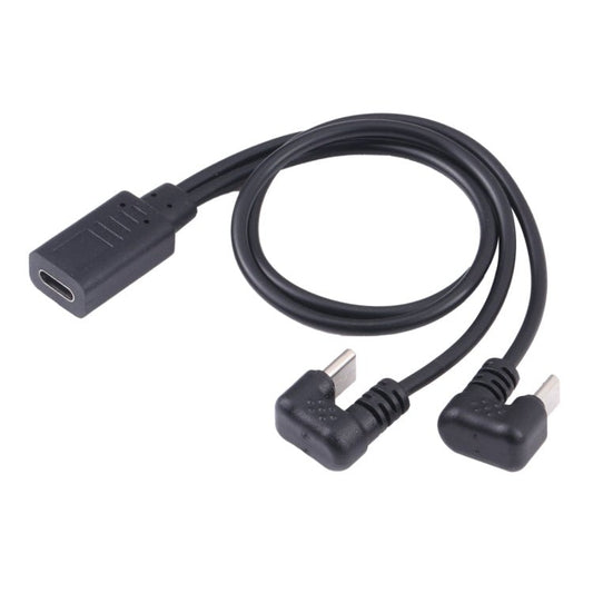 U - shaped USB - C / Type - C Male + Micro USB Male to USB - C / Type - C Female Cable, Type - C + Micro USB to Type - C - ORIWHIZ