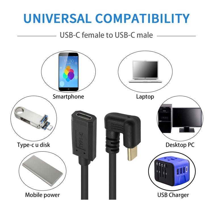 U - shaped USB - C / Type - C Male to Female Extension Cable, Type - C Male to Female - ORIWHIZ
