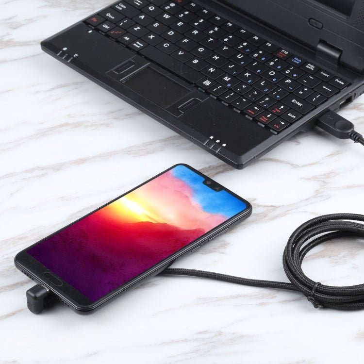 U - shaped USB - C / Type - C Male to USB Male Nylon Braid Charge Data Cable, Type - C to USB - ORIWHIZ