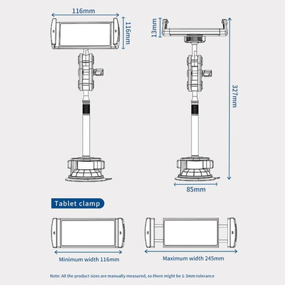 UBA - P1L Car Flexible Tablet Suction Cup Clamp Holder with Extension Rod without Remote Control, UBA - P1L - ORIWHIZ
