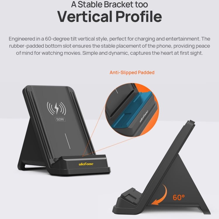 Ulefone WCS01 50W Air - cooled Wireless Charger Stand, WCS01 - ORIWHIZ
