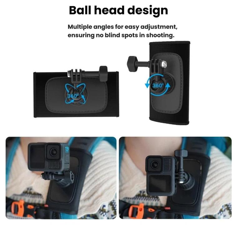 Universal Shoulder Strap Mount For Action Cameras With 360 - Degree Rotating Ball Head Hands - Free POV Shooting - ORIWHIZBackpack ClipDJI & Insta360 AccessoriesUniversal Mount & Holder