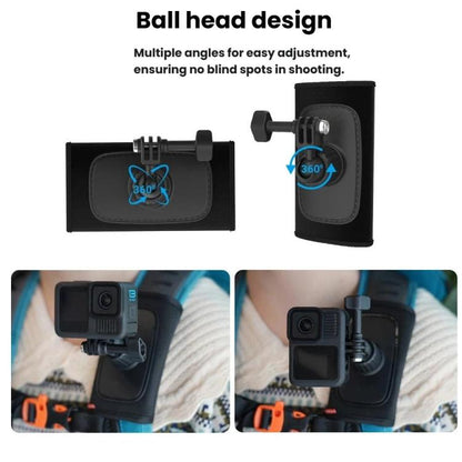 Universal Shoulder Strap Mount For Action Cameras With 360 - Degree Rotating Ball Head Hands - Free POV Shooting - ORIWHIZBackpack ClipDJI & Insta360 AccessoriesUniversal Mount & Holder