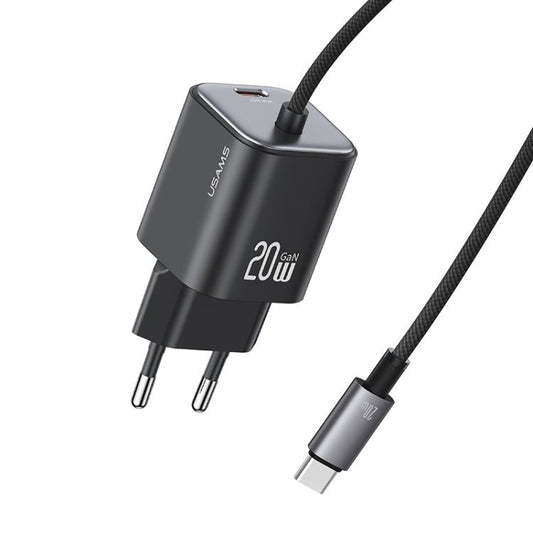 USAMS CC261 20W GaN Mini Type - C / USB - C Dual Port Fast Charger with Cable, CC261 - ORIWHIZ