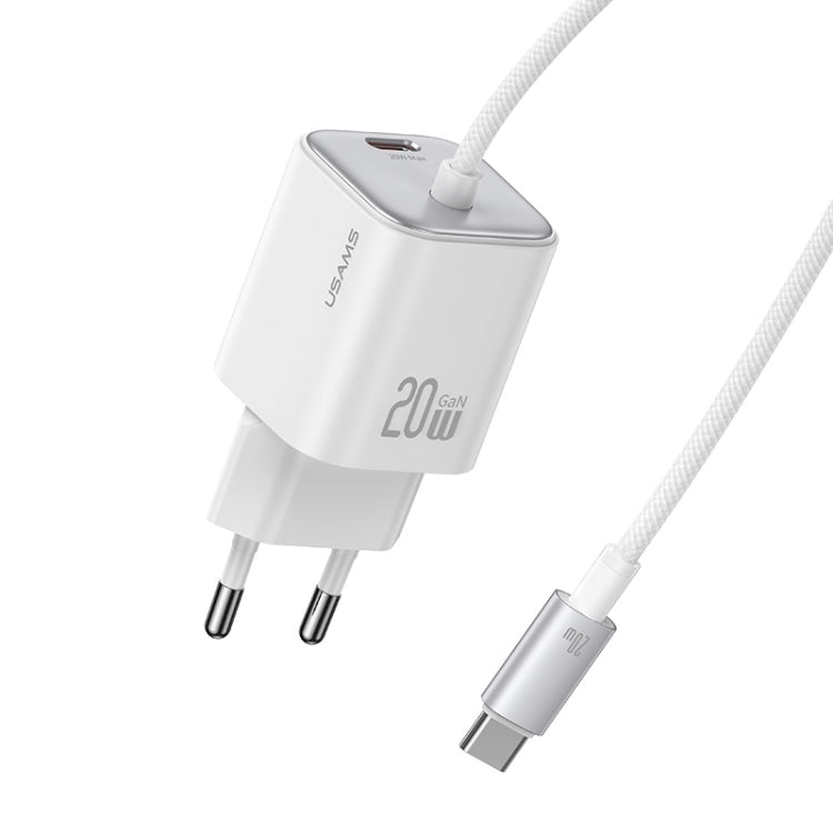 USAMS CC261 20W GaN Mini Type - C / USB - C Dual Port Fast Charger with Cable, CC261 - ORIWHIZ