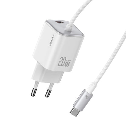 USAMS CC261 20W GaN Mini Type - C / USB - C Dual Port Fast Charger with Cable, CC261 - ORIWHIZ