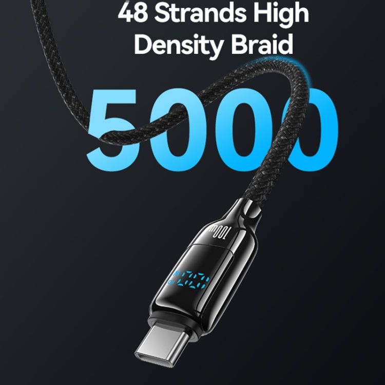 USAMS SJ742 100W USB - C / Type - C to USB - C / Type - C Zinc Alloy Digital Display Fast Data Cable, Length: 1.2m, SJ742USB01, SJ742USB02 - ORIWHIZ