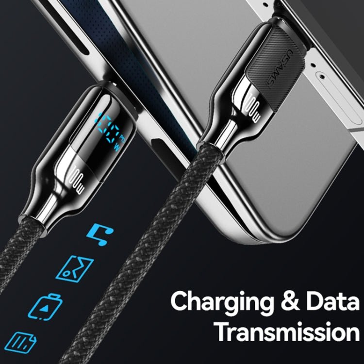 USAMS SJ742 100W USB - C / Type - C to USB - C / Type - C Zinc Alloy Digital Display Fast Data Cable, Length: 1.2m, SJ742USB01, SJ742USB02 - ORIWHIZ